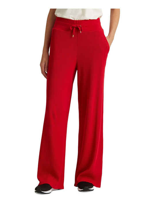 Lauren Ralph Lauren Thermal Waffle-Knit Sweatpants  Color Lipstick Red Size L