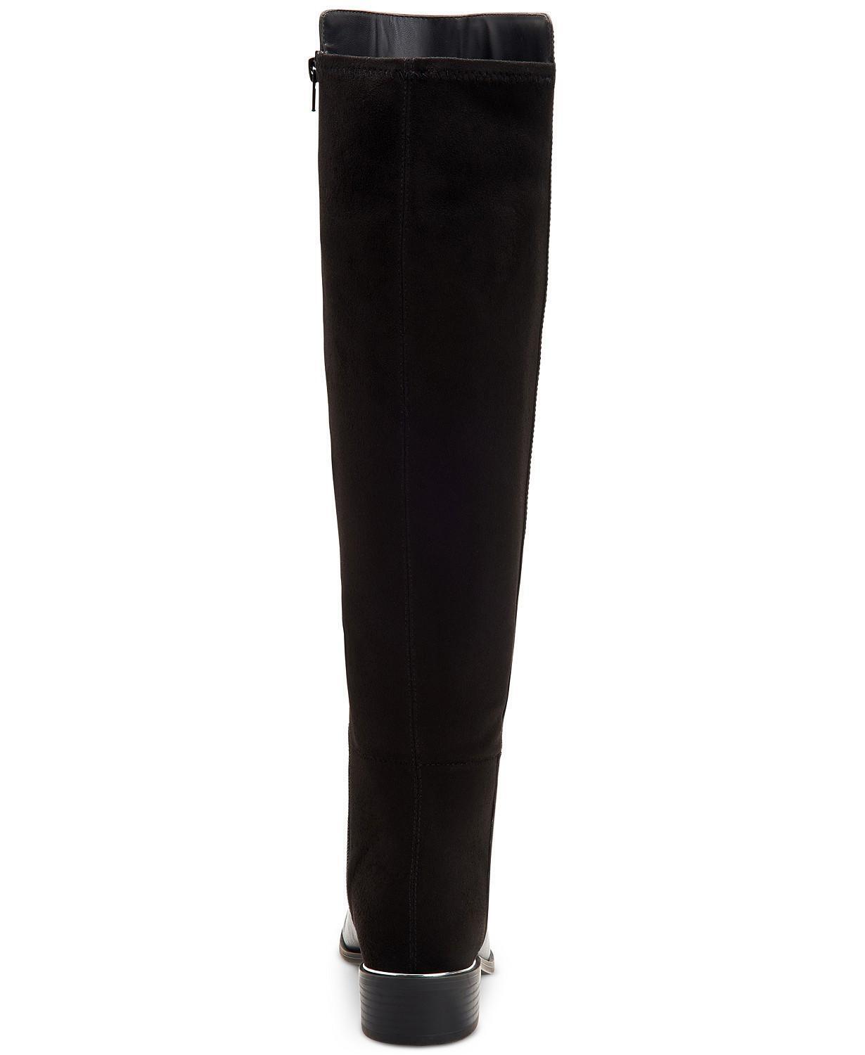 Alfani Womens Ludlowe Over-The-Knee Boots Color Black Leather Micro Size 7.5M