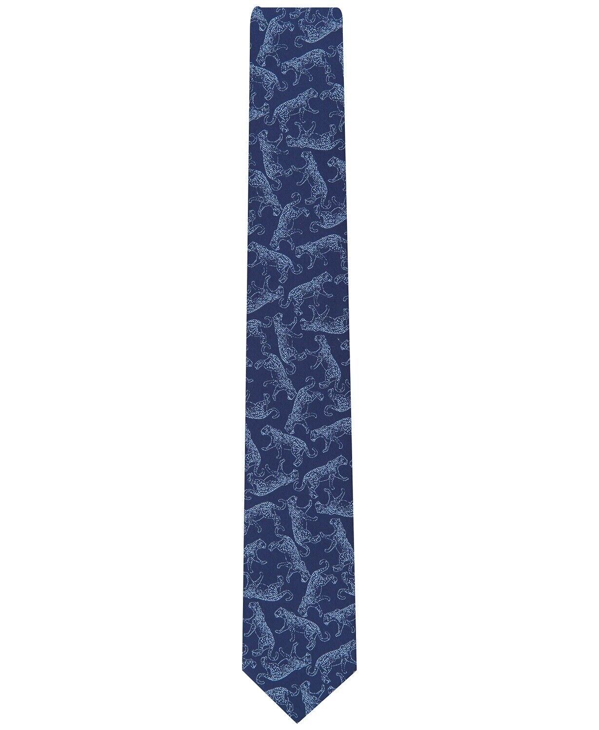 Bar III Mens Leopard Solid Skinny Tie  Color Navy One Size
