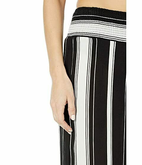 Ralph Lauren Stripe Cover-Ups Rayon Stripe Smocked Pants  Color Black/White Size XL