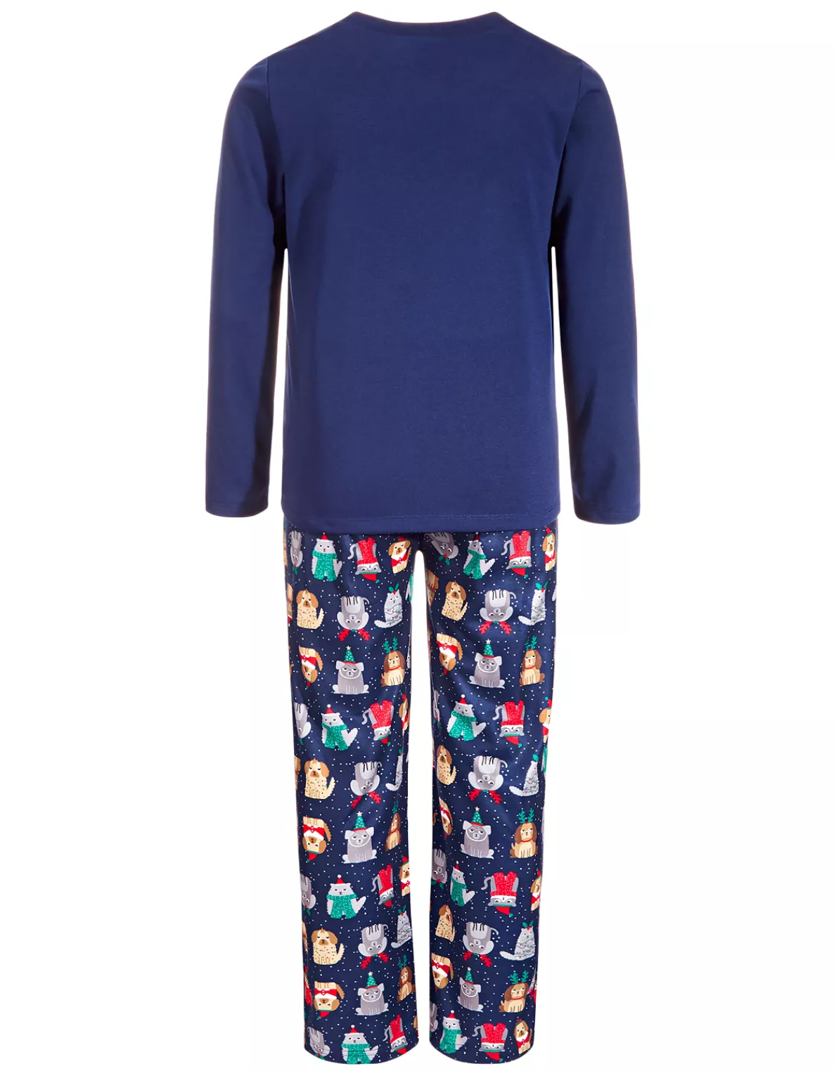 Family Pajamas Kids' 2-Piece Bah Humbug Dogs Pajama Set  Color Blue Size S(6/7)