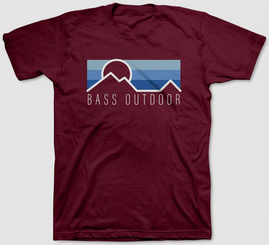 BASS OUTDOOR Men's Logo Graphic T-Shirt  Color Burgundy Size M