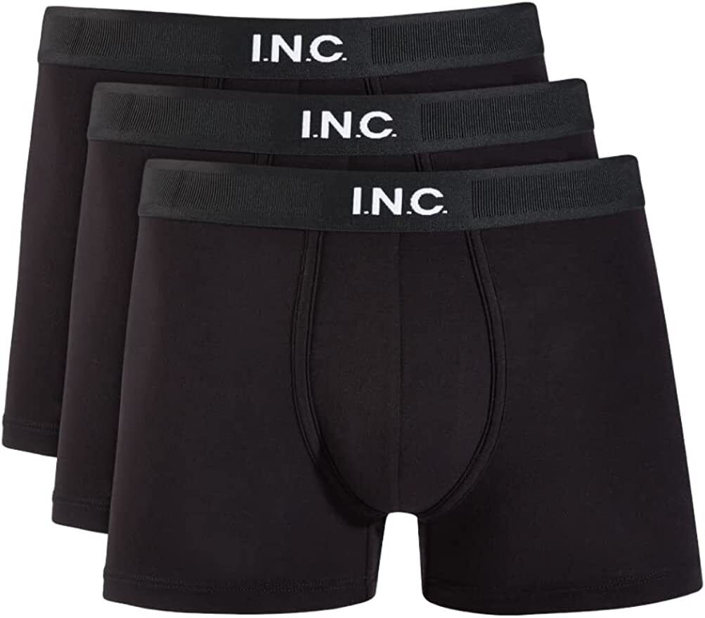 INC International Concepts Men’s Solid 3 pk Boxer Brief  Color Black Size XL