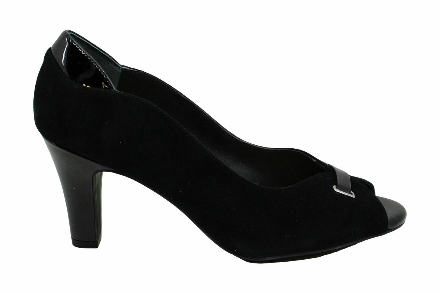 GIANI BERNINI WOMENS VALII SUEDE PEEP TOE CLASSIC PUMPS, BLACK, SIZE 6 M