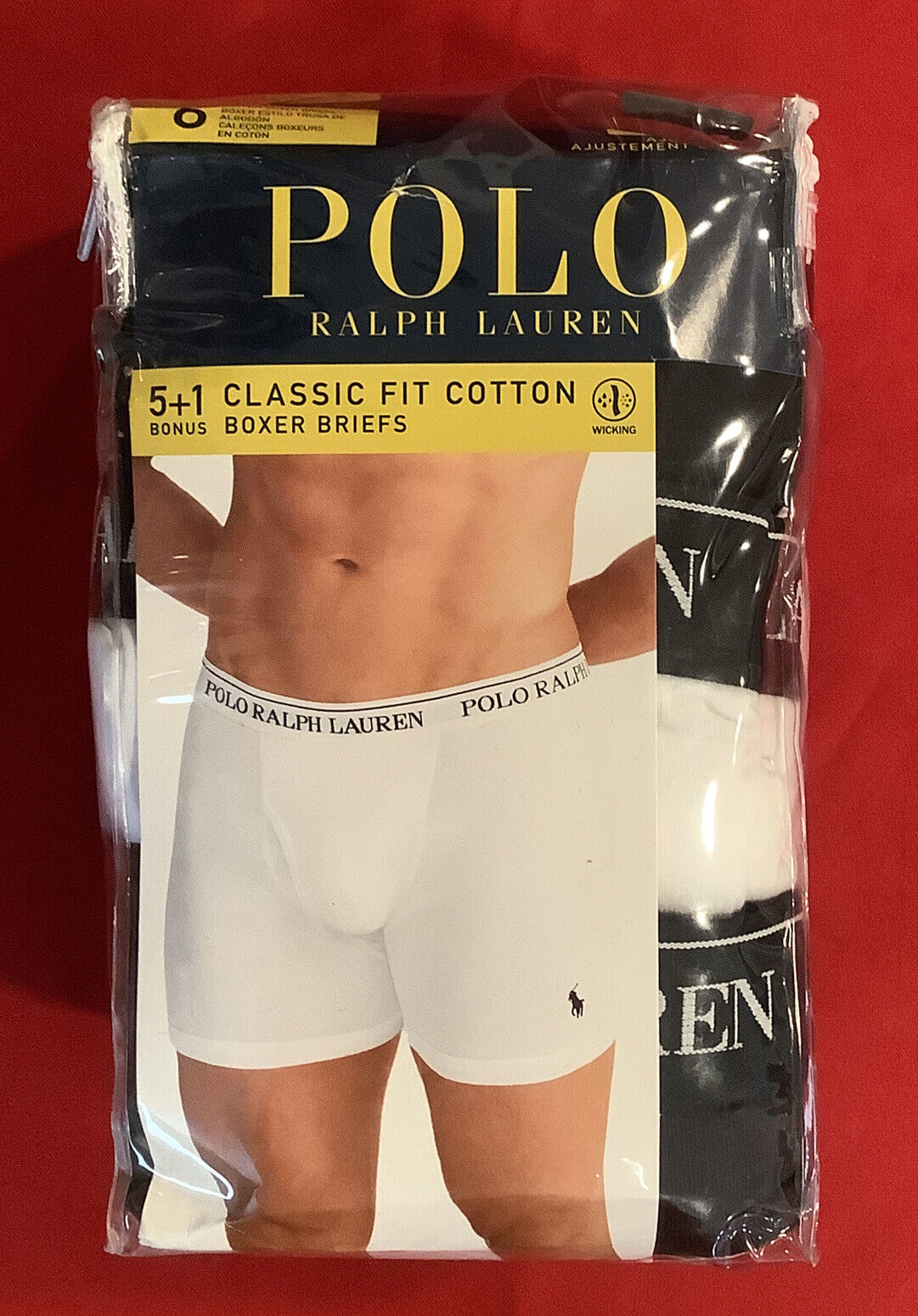 Polo Ralph Lauren Mens Boxer Briefs - 5pk + 1  Color Black/White Size 2XL