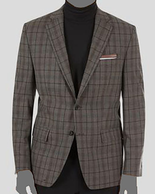 Lauren Ralph Lauren Ultra Flex Plaid Sport Coat  Color Greybrown Plaid Size 43R