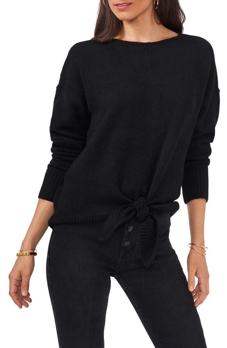 Vince Camuto Women's Tie-Front Sweater  Color Rich Black Size M