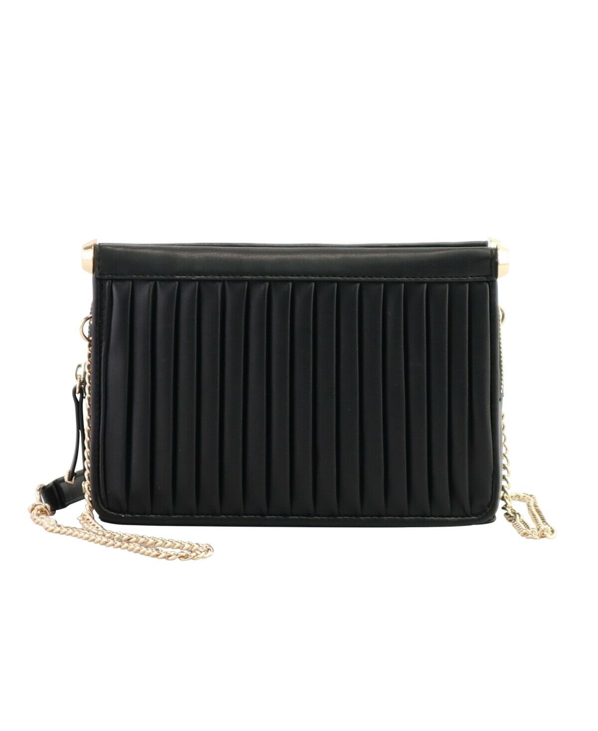 ALFANI Dowel pleated faux-leather crossbody shoulder bag  Color Black