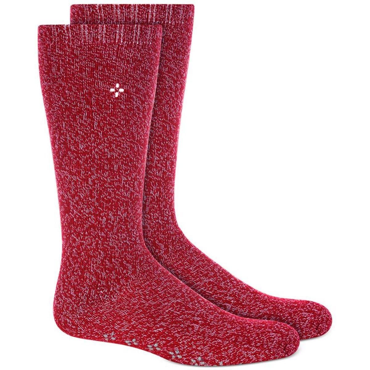 Sun Stone Mens Cozy Singles Socks  Color Red Sherpa ONE SIZE