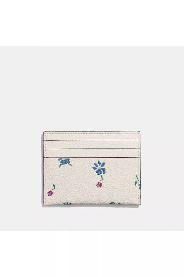 Coach Card Case With Wildflower Print  Color Ivory Multi