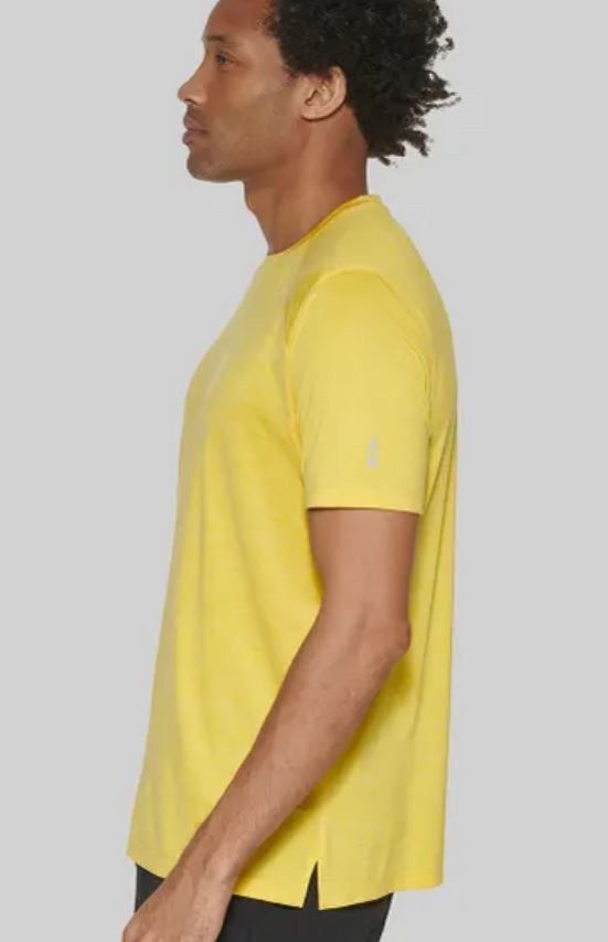 BASS OUTDOOR Men's Boundary Trek Moisture-Wicking T-Shirt  Color Cyber Yellow Heather Size 2XL