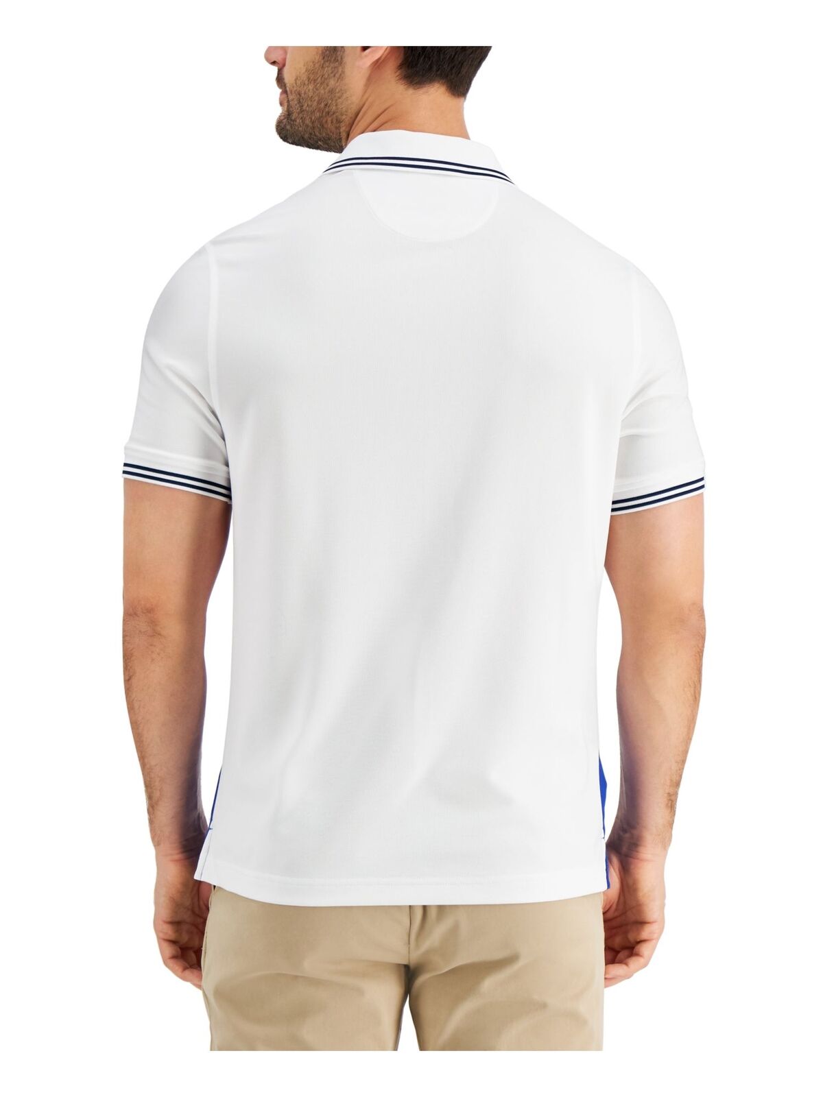 CLUB ROOM Men's Classic Fit Quarter-Zip Stretch Polo Shirt  Color White Size M