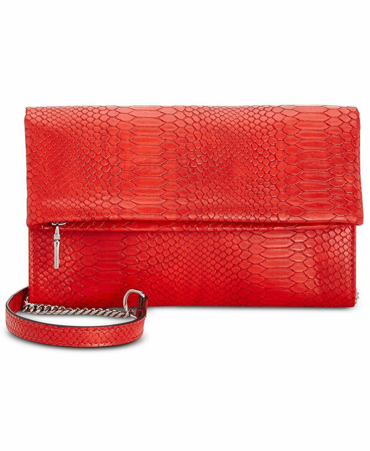 INC Averry Tunnel Red Crossbody Embossed Snake Shoulder Bag Convertible Clutch