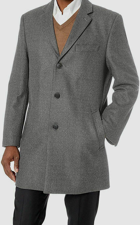 Michael Kors Men's Ghent Slim-Fit Wool-Blend Overcoat Jacket  Color: Gray Size 38S