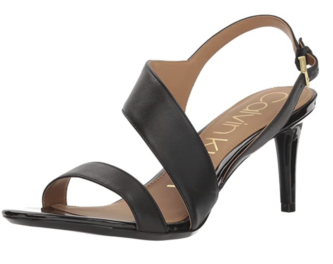 Calvin Klein Women's Lancy Heeled Sandal Color: Black Size: 10 M