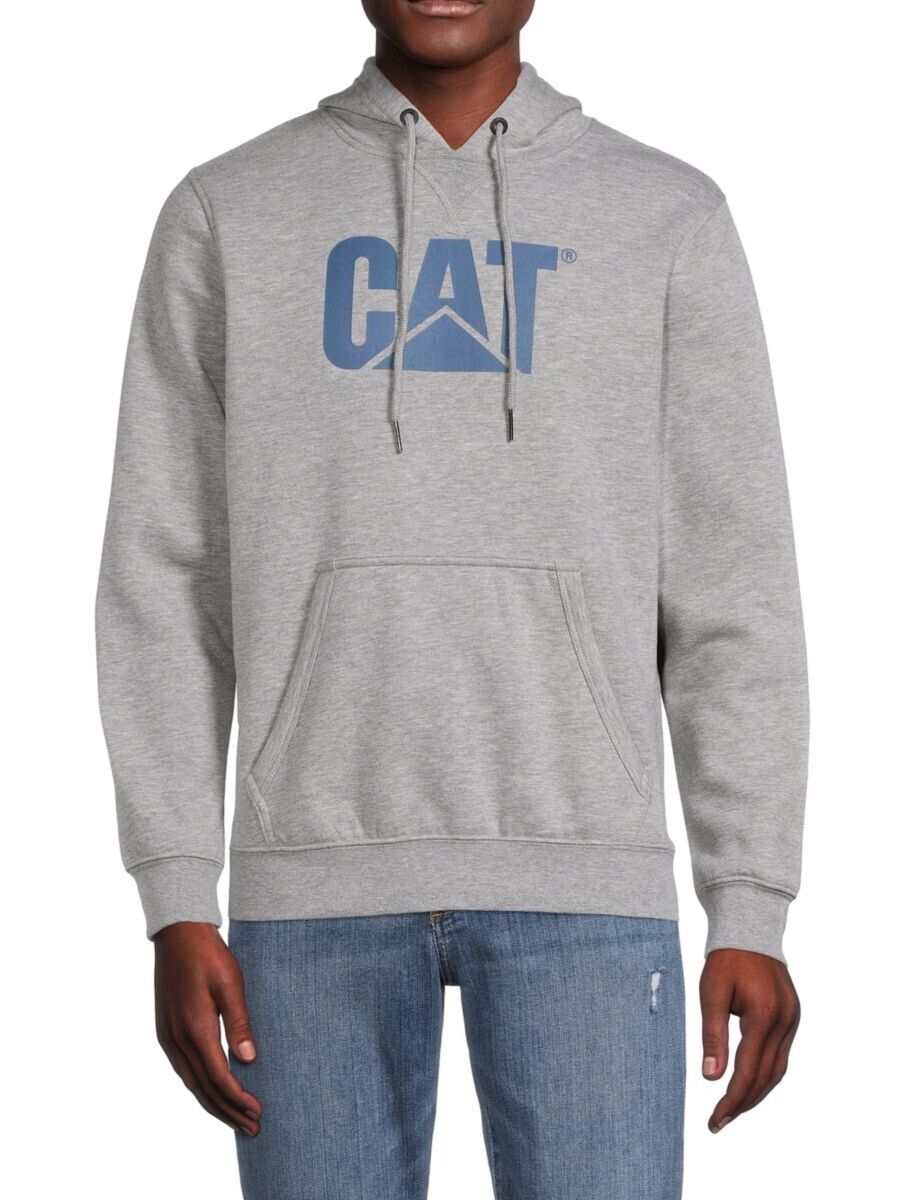 Caterpillar Men's Foundation Logo-Print Hoodie  Color Heather Grey-Niagara Size S