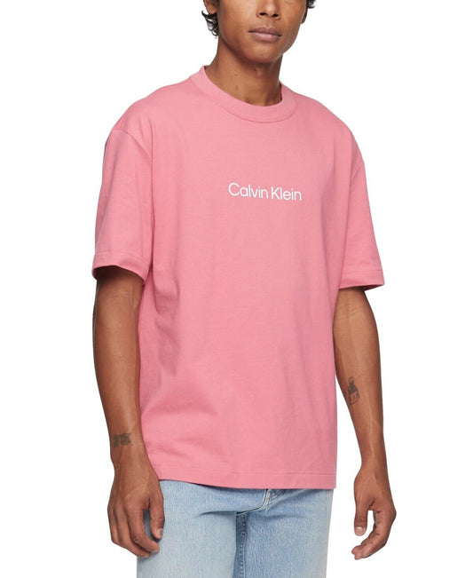 Calvin Klein Mens Logo Graphic T-Shirt  Color Rapture Rose Size S