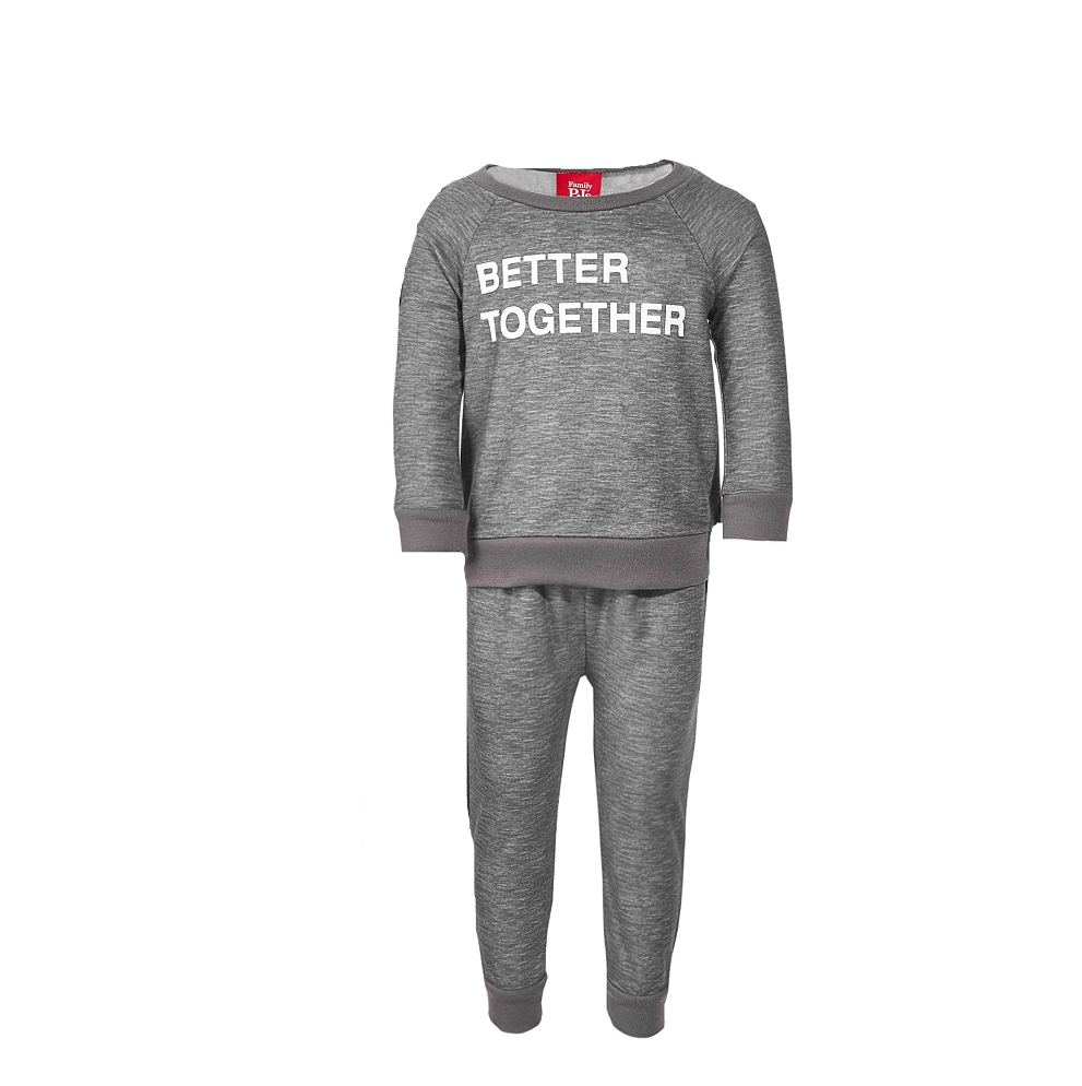 Family PJs Baby Unisex Better Together Top & Pants 2PC Pajama Set  Color Gray Size 2T/3T