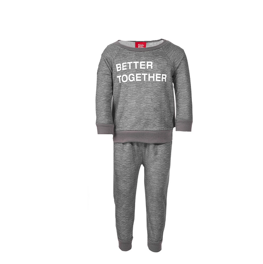 Family PJs Baby Unisex Better Together Top & Pants 2PC Pajama Set  Color Gray Size 6-9M