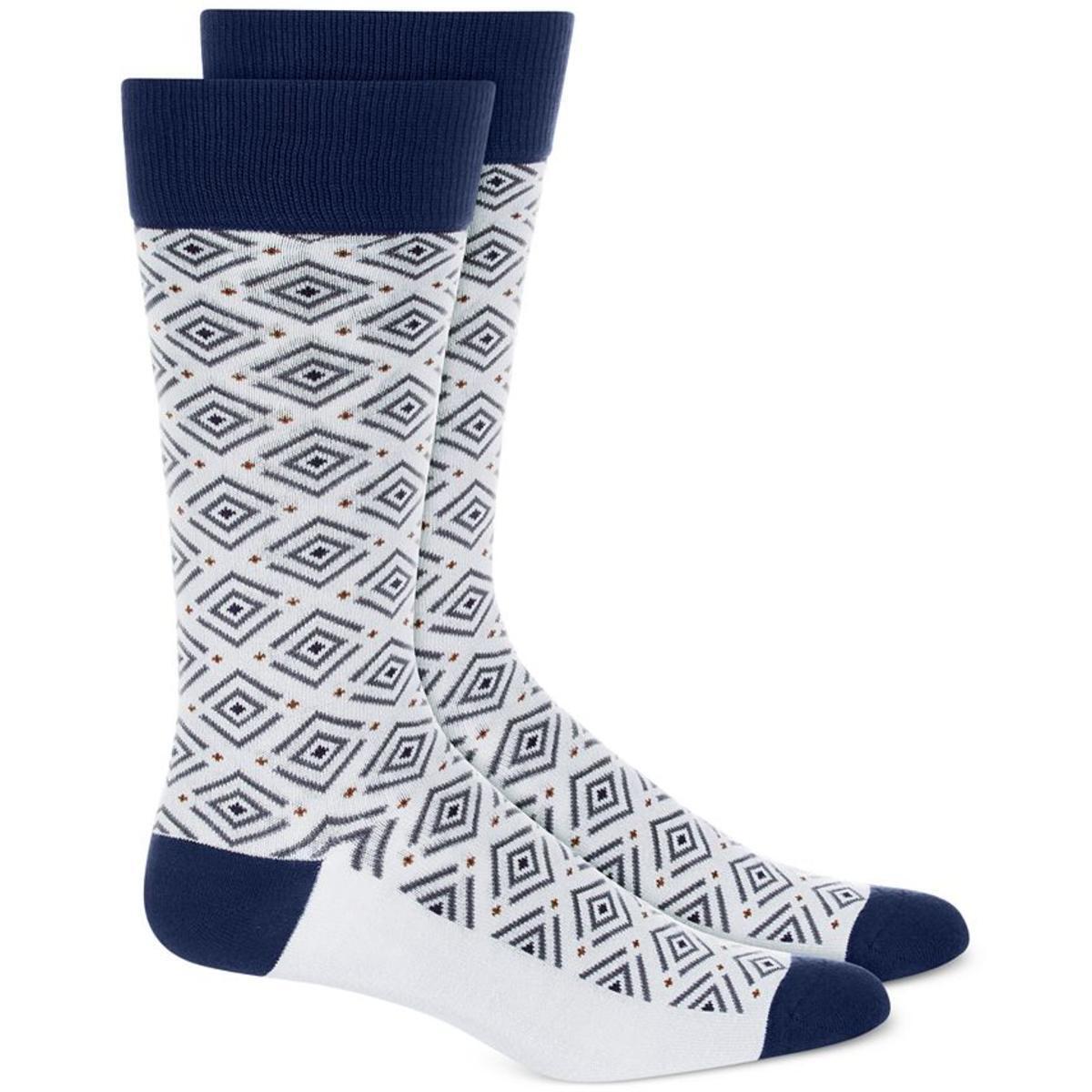 Alfani Mens Diamond Pattern Dress Socks  Color Grey Diamond ONE SIZE