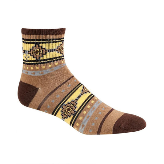 Sun Stone Mens Aztec Patterned Half Calf Socks  Color Brown Aztec ONE SIZE