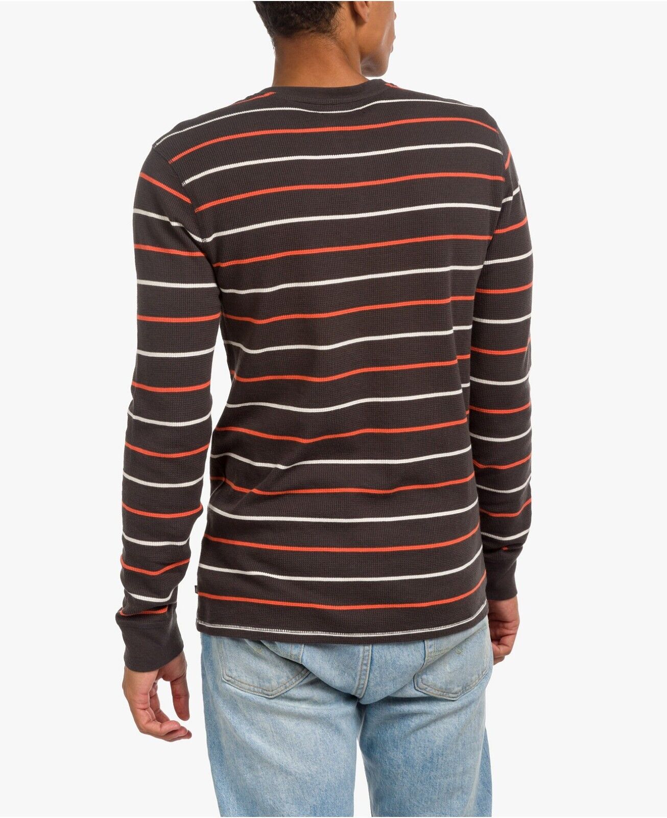 Junk Food Men's Linn Long Sleeve Striped Thermal Henley T-Shirt  Color Brown Size 2XL