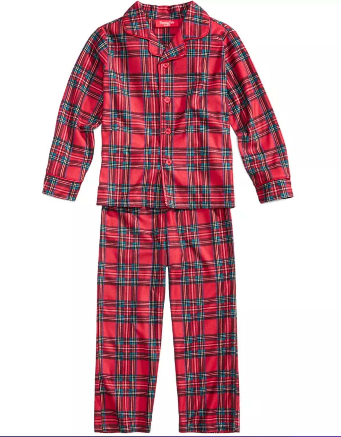 FAMILY PAJAMAS Big Kids' 2-Piece Brinkley Plaid Pajama Set  Size 6-7