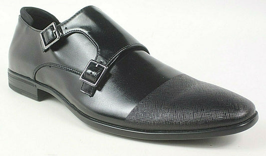 Kenneth Cole Reaction Men's Edison Double Monk Strap Shoes. Black