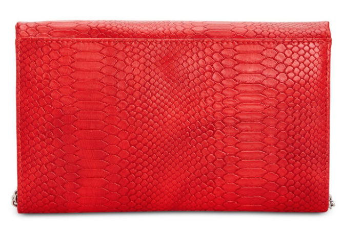 INC Averry Tunnel Red Crossbody Embossed Snake Shoulder Bag Convertible Clutch