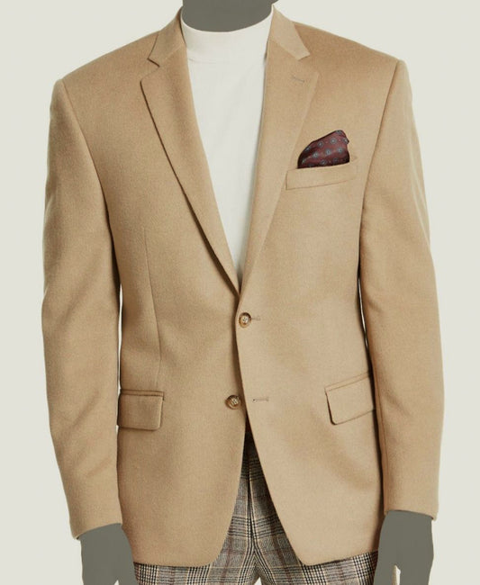 Lauren Ralph Lauren Men's Cashmere Wool Classic-Fit Sport Coat Jacket  Color Beige Size 50R