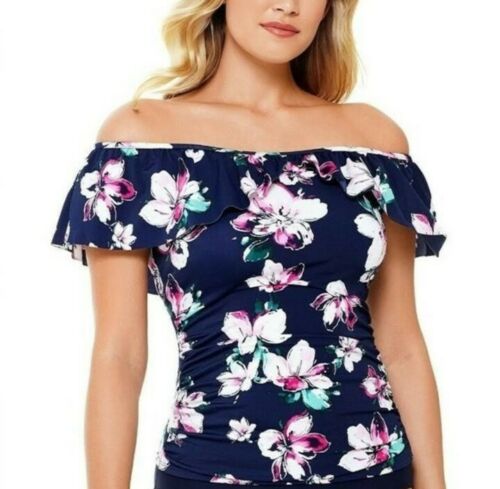 Swim Solutions Separates Off Shoulder Tankini Top 