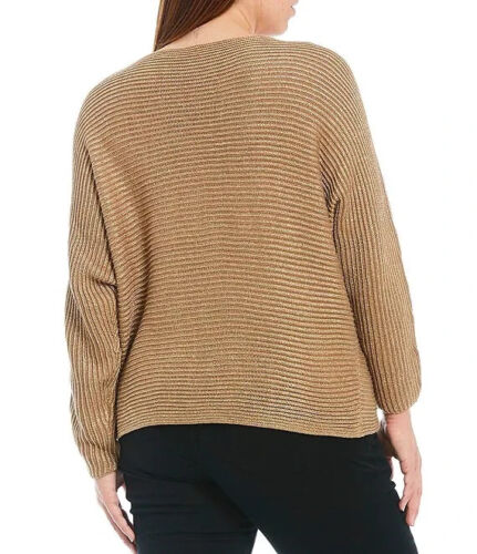 Lauren Ralph Lauren Womens Dolman-Sleeve Boatneck Sweater  Color Shiny Gold Lurex Size L