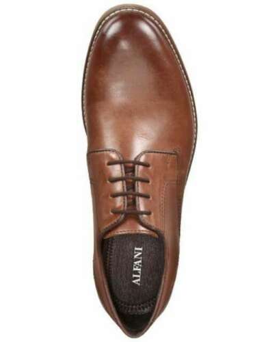 Alfani Men's Phillip Oxfords Tan Lace up Leather Dress Shoes