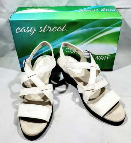 Easy Street Gretchen Dress Sandal white crocodile - Size 9m