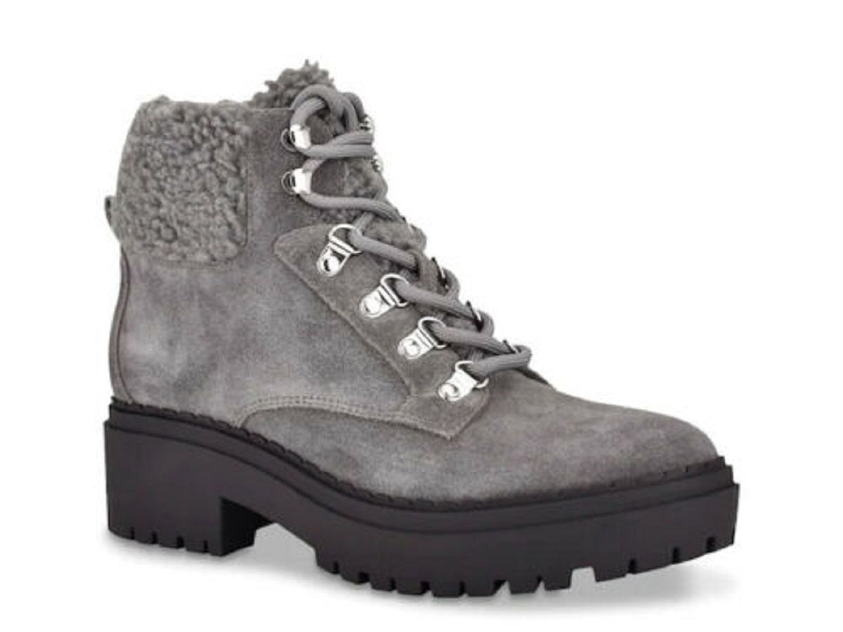 Marc Fisher Women's Leigan Lug-Sole Hiker Boots  Color Gray Size 5.5M