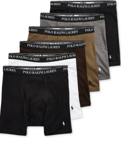 Polo Ralph Lauren Mens Boxer Briefs - 5pk + 1  Color Black/White Size 2XL