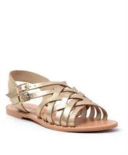 indigo rd. Brieg Flat Sandals Gold   Style IRBRIEG