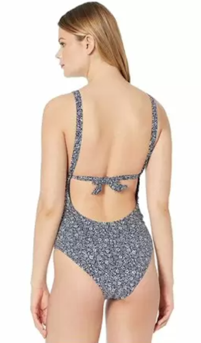 Polo Ralph Lauren Double Tie One-Piece Swimsuit  Color Blue Sprouting Floral Size M