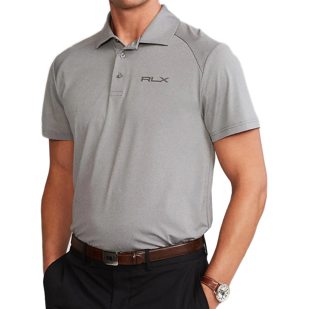 RLX Ralph Lauren Mens Featherweight Airflow Lux-Leisure Polo  Color Steel Grey Heather Size L