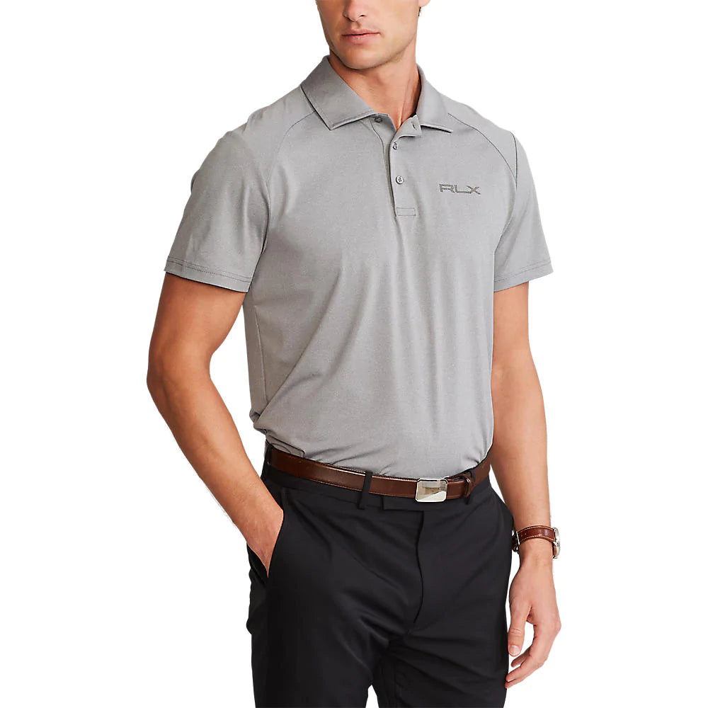 RLX Ralph Lauren Mens Featherweight Airflow Lux-Leisure Polo  Color Steel Grey Heather Size L