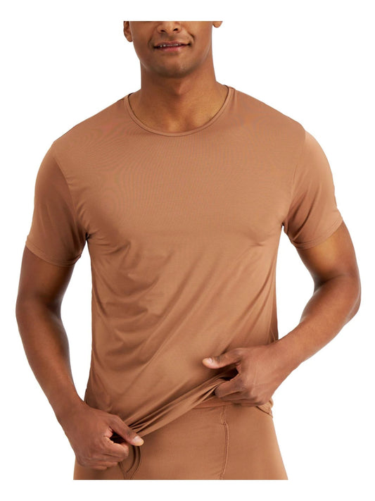 ALFANI Men's Air Mesh Undershirt  Color Brown Size L