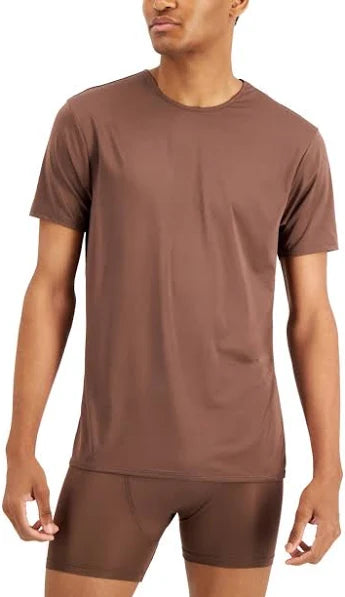 ALFANI Men's Air Mesh Undershirt  Color Chocolate Size L